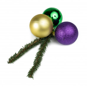 60MM Ball Cluster On Wire Tinsel Tie: Mardi Gras