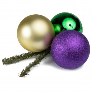 100MM Ball Cluster On Wire Tinsel Tie: Mardi Gras