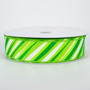 1.5" Brushstroke Stripe Ribbon: Green (50 Yards)