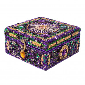 Square Jeweled Sun Trinket Box