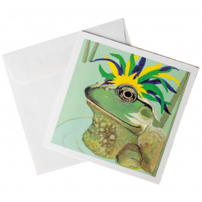 Folded Note Card: Mardi Gras Frog