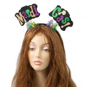 Mardi Gras Words Headband With Netting