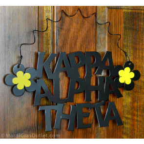 Kappa Alpha Theta Flower Hanging Metal Sign: 10