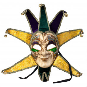 Venetian Scene Painted Full Face Jester Mask