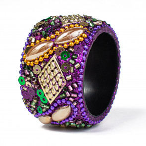 Purple & Diamond Bead Napkin Ring
