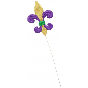 20 Glitter Polyfoam Fleur de Lis: Mardi Gras