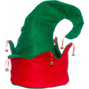 Red & Green Felt Elf Hat