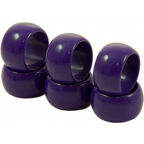 Plastic Round Napkin Rings: Purple (6)