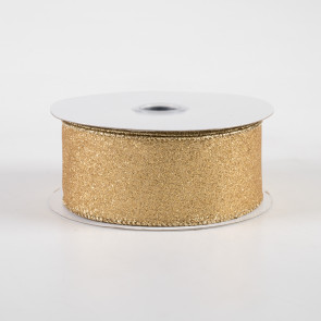 1.5" Shimmer Glitter Ribbon: Gold (10 Yards)