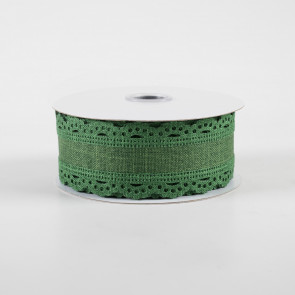 1.5" Scalloped Edge Ribbon: Emerald Green (10 Yards)