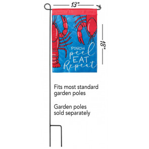 Pinch, Peel, Eat, Repeat Crawfish Garden Flag (13 x18)