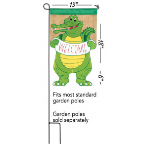 Crazy Leg Alligator Welcome Garden Flag