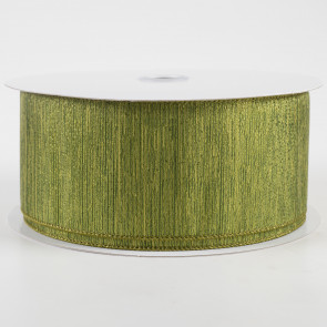 2.5" Woven Lines Ribbon: Moss Green (50 Yards)