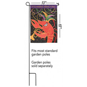 Crawfish Trumpet Mardi Gras Garden Flag