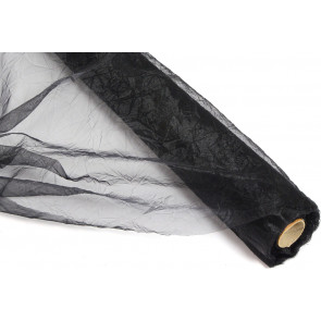 Crinkle Sheer Fabric Roll: Black