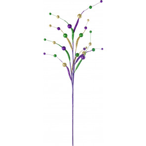 25" Ball Glitter Tubing Mardi Gras Spray: Purple, Green & Gold