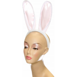 White Bunny Ears Headband Tail Set