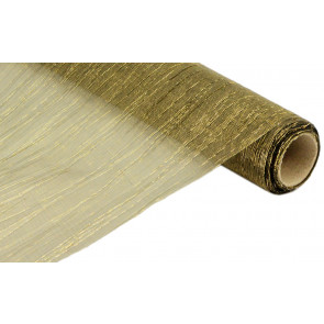 Crinkle Fabric Roll: Metallic Black/Gold