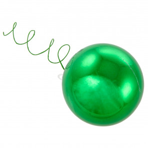 70MM Metallic Ball Ornament On Wire: Emerald Green (12)