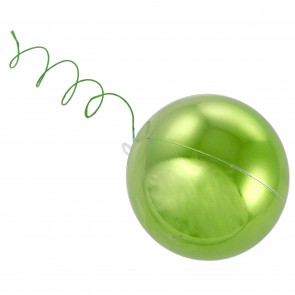 70MM Metallic Ball Ornament On Wire: Lime Green (12)