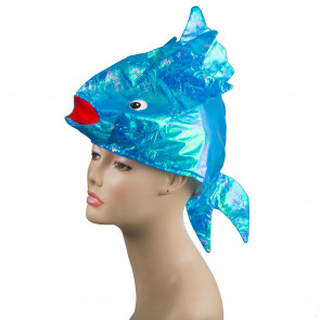 Iridescent Fish Hat: Blue