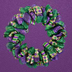 Mardi Gras 4-Ribbon Wreath Kit