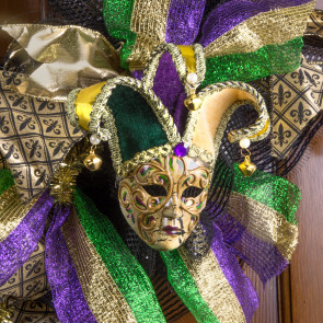 Swirl Jester Mardi Gras Mask Ornament