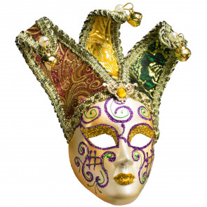 6" Carnival Mask Ornament Fabric Crown