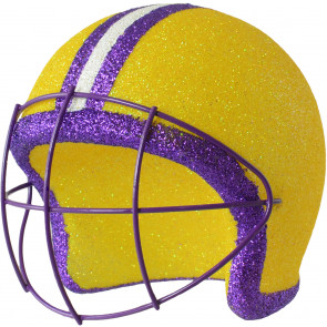 Football Helmet Ornament: Purple & Gold (4