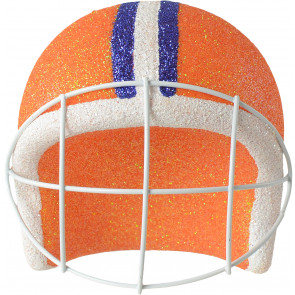 Football Helmet Ornament: Orange & Blue (4")