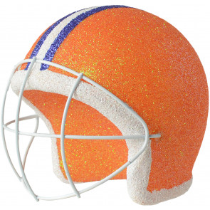Football Helmet Ornament: Orange & Blue (4