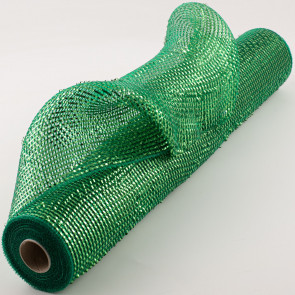 21" Poly Deco Mesh: Deluxe Wide Foil Green