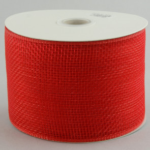 4" Poly Deco Mesh Ribbon: Red