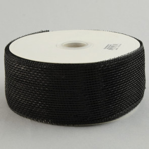 2.5" Poly Deco Mesh Ribbon: Metallic Black
