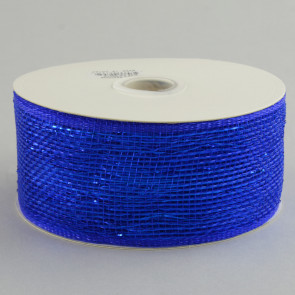 2.5" Poly Deco Mesh Ribbon: Metallic Royal Blue