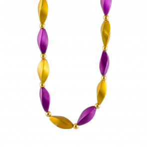 Satin Swirls Necklace: Purple & Gold