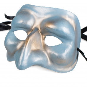Paper Mache Magician Mask: Blue & Gold