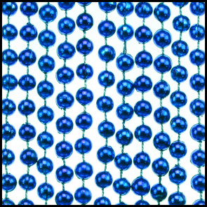 7mm Beads 33" Metallic Blue