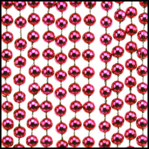 7mm Beads 33" Metallic Fuchsia