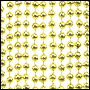 7mm Beads 33" Metallic Gold