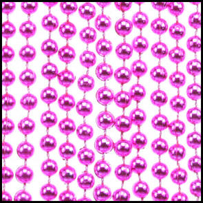 7mm Beads 33" Metallic Hot Pink