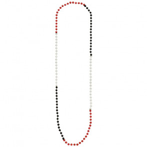 8mm Beads 48" Red, Silver & Black Sections