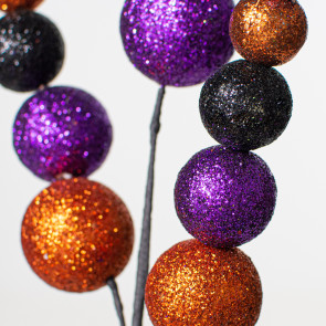 Halloween Glitter Ball Spray: Orange, Black & Purple ( 24
