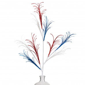 Glitter Curled Twig Spray: Red, White, Blue (35")