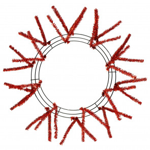 15-24" Tinsel Work Wreath Form: Metallic Red