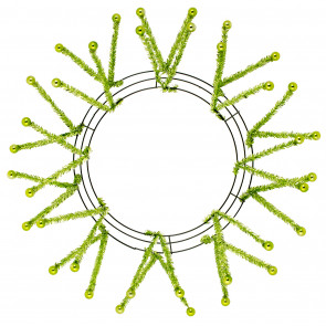 15-24" Tinsel Ball Work Wreath Form: Lime Green
