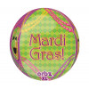 16" Mardi Gras Orbz Round Balloon
