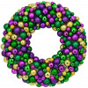 24" Mixed Ball Mardi Gras Wreath