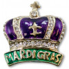 1" Purple 'Mardi Gras' Crown Pin