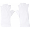 8" Adult Fingerless Gloves: White